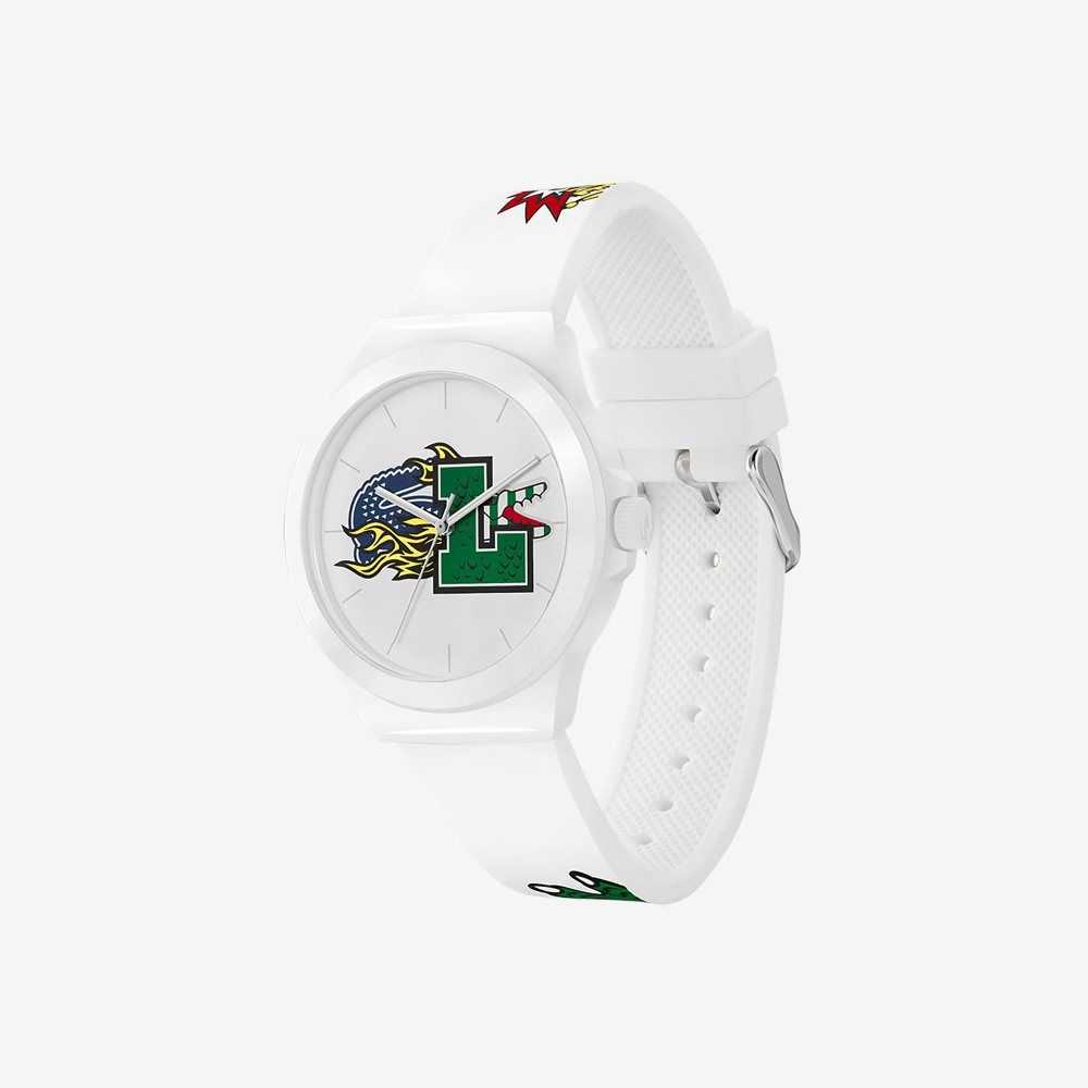 White Lacoste Neocroc White Silicone Strap Watch | QACMNW-730