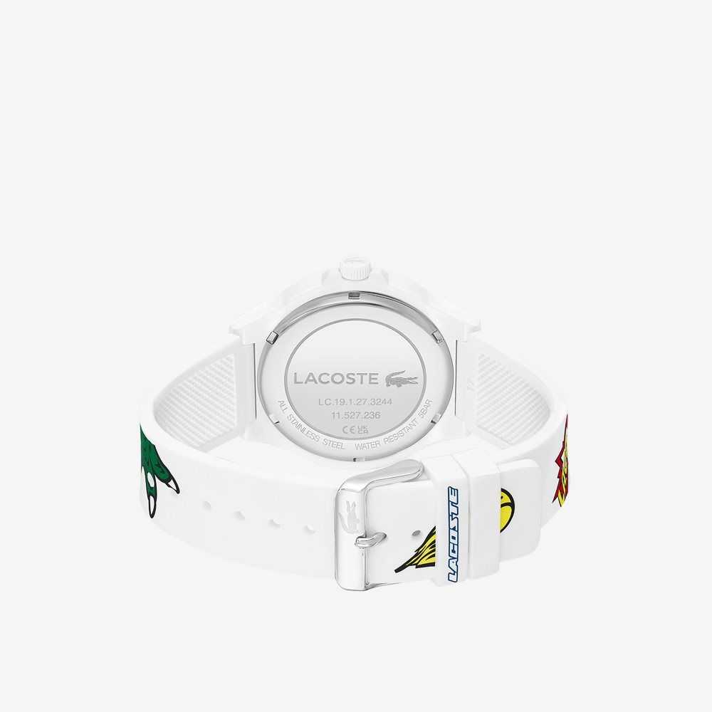 White Lacoste Neocroc White Silicone Strap Watch | QACMNW-730