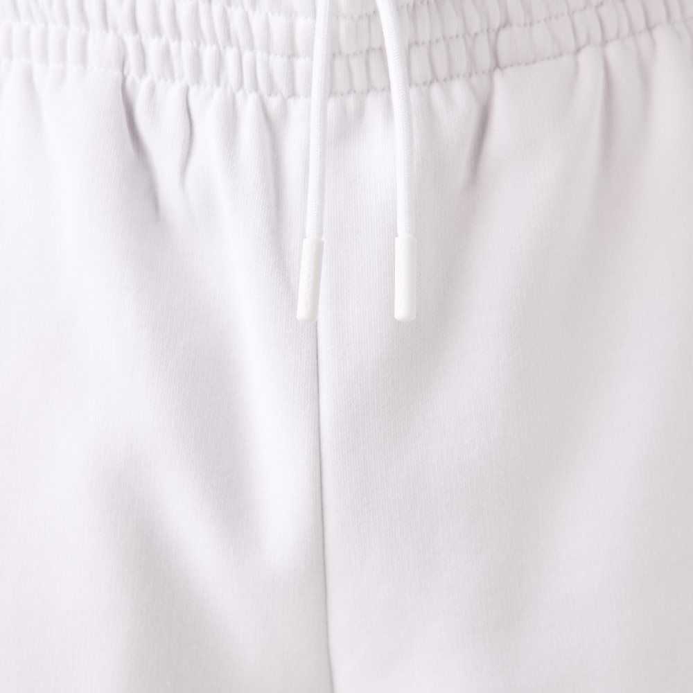 White Lacoste Organic Brushed Cotton Fleece Shorts | OZEPYR-752