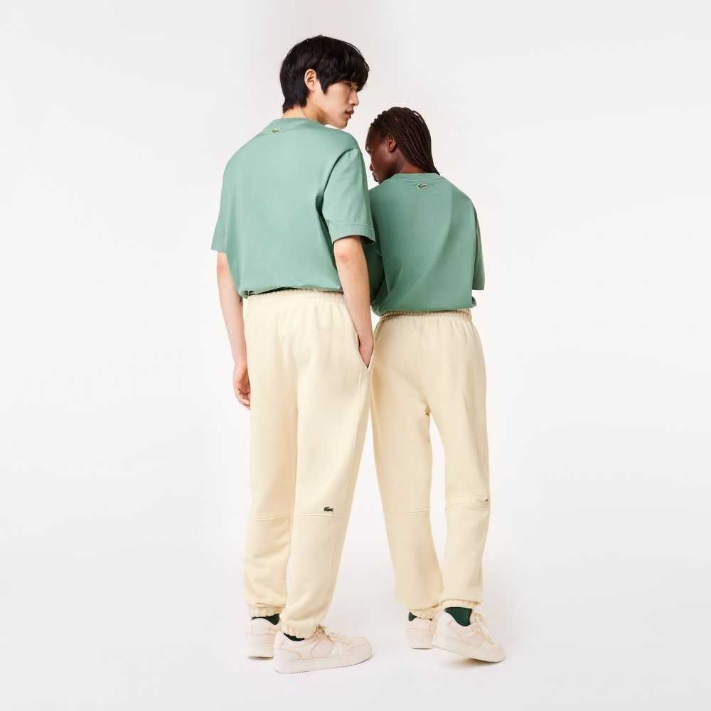 White Lacoste Organic Cotton Fleece Trackpants | SZAMNF-539