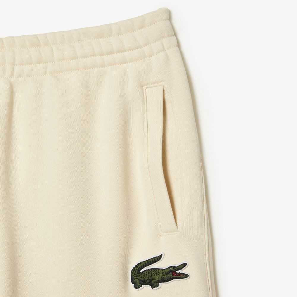 White Lacoste Organic Cotton Fleece Trackpants | SZAMNF-539