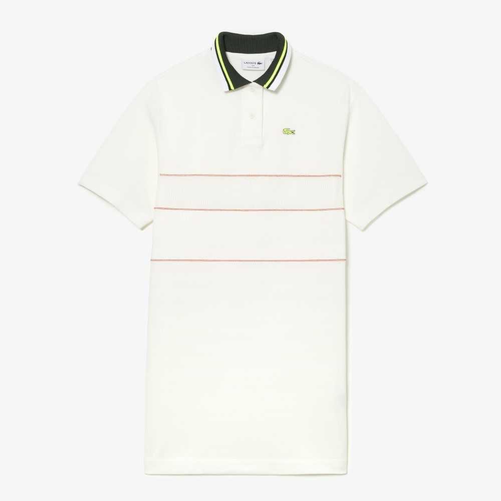 White Lacoste Organic Cotton French Made Polo Dress | MTJRKI-019