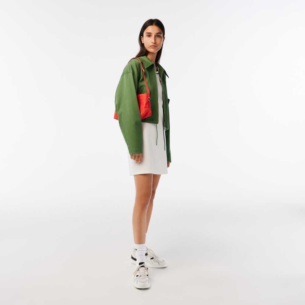 White Lacoste Organic Cotton French Made Tennis Dress | QPEAWC-452