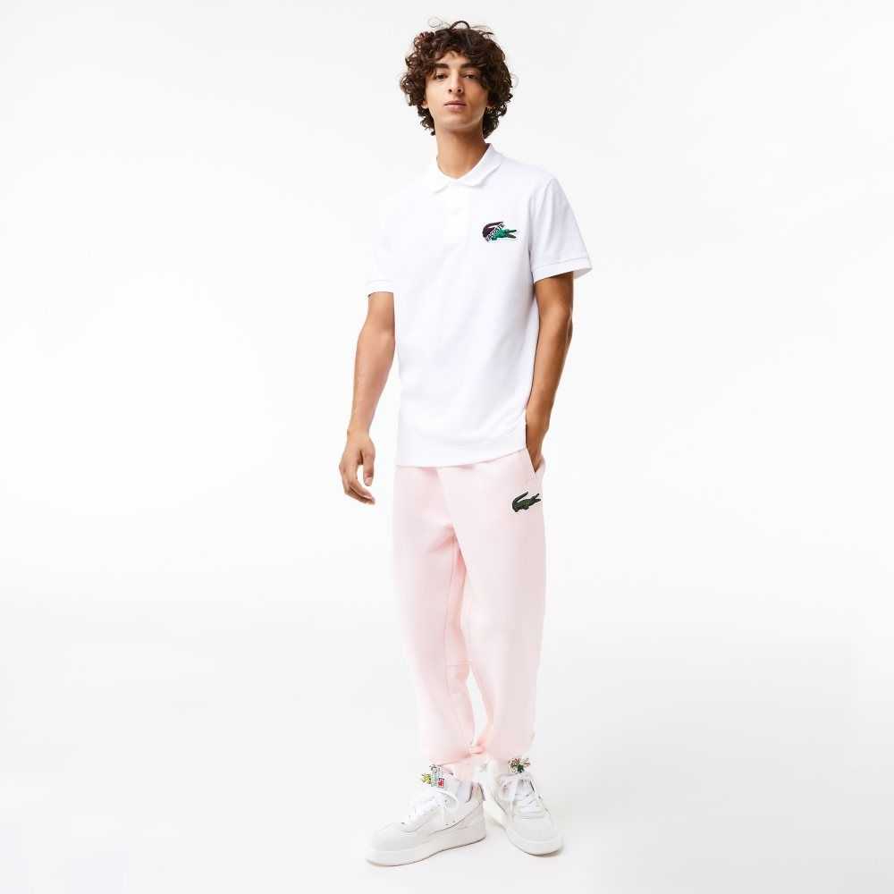 White Lacoste Organic Cotton Pique Polo | UWLDQB-921