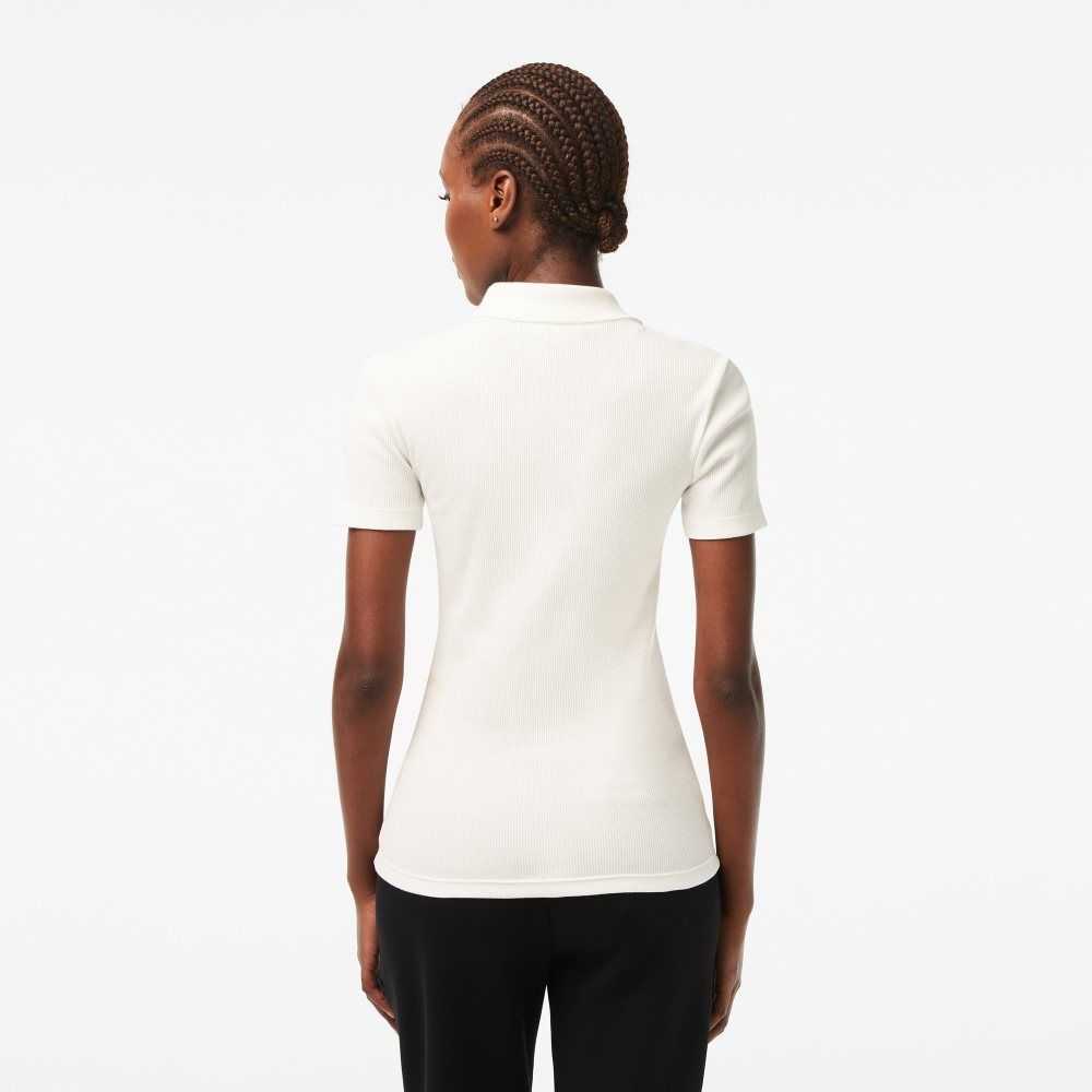 White Lacoste Organic Cotton Polo Shirt | LEUMTP-230