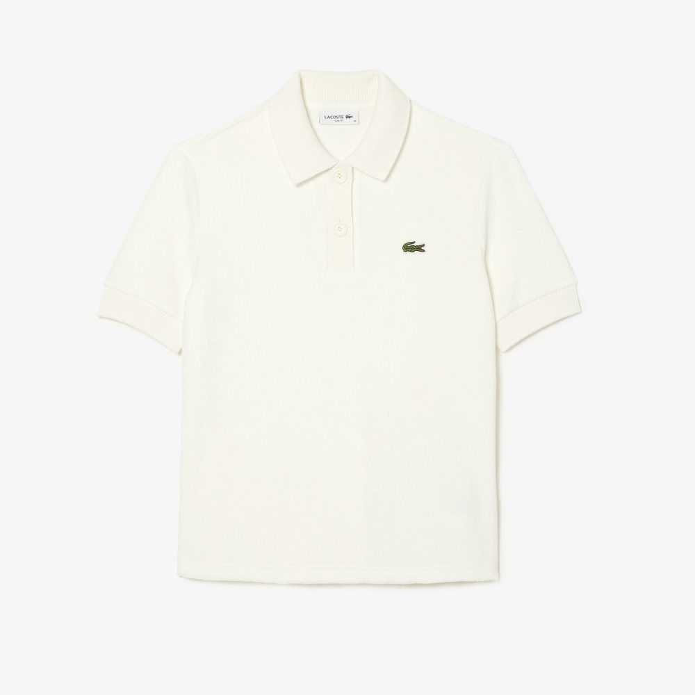 White Lacoste Organic Cotton Terry Cloth Polo | ZSBDEW-291