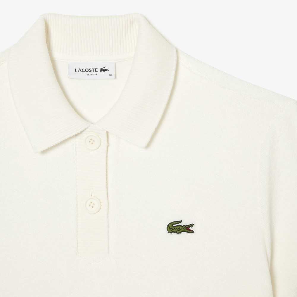 White Lacoste Organic Cotton Terry Cloth Polo | ZSBDEW-291