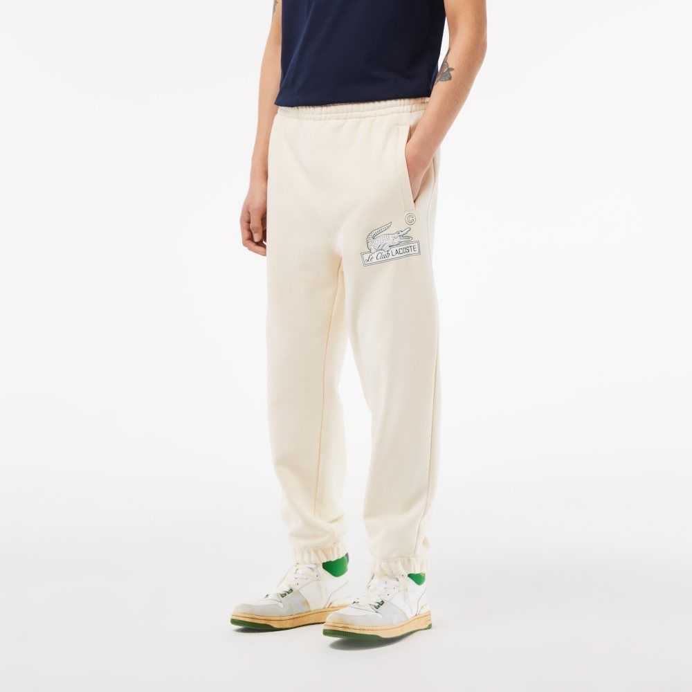 White Lacoste Organic Cotton Track Pants | NWDYOI-458