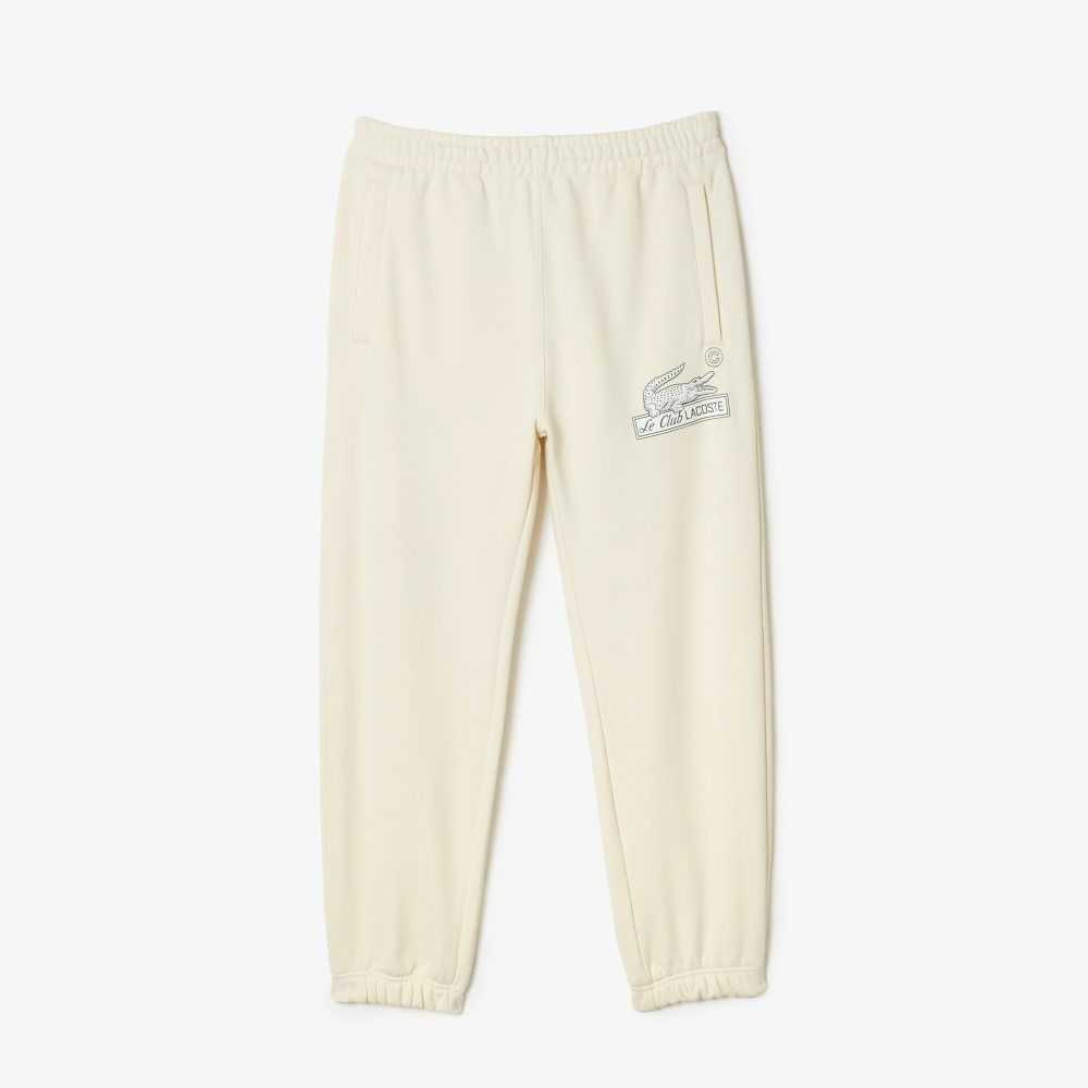 White Lacoste Organic Cotton Track Pants | NWDYOI-458