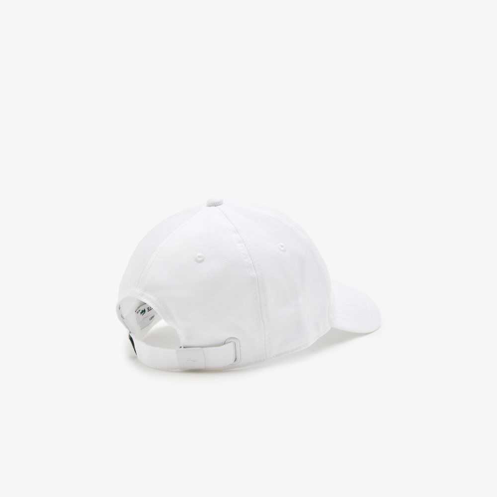 White Lacoste Organic Cotton Twill Cap | OJMHPS-190