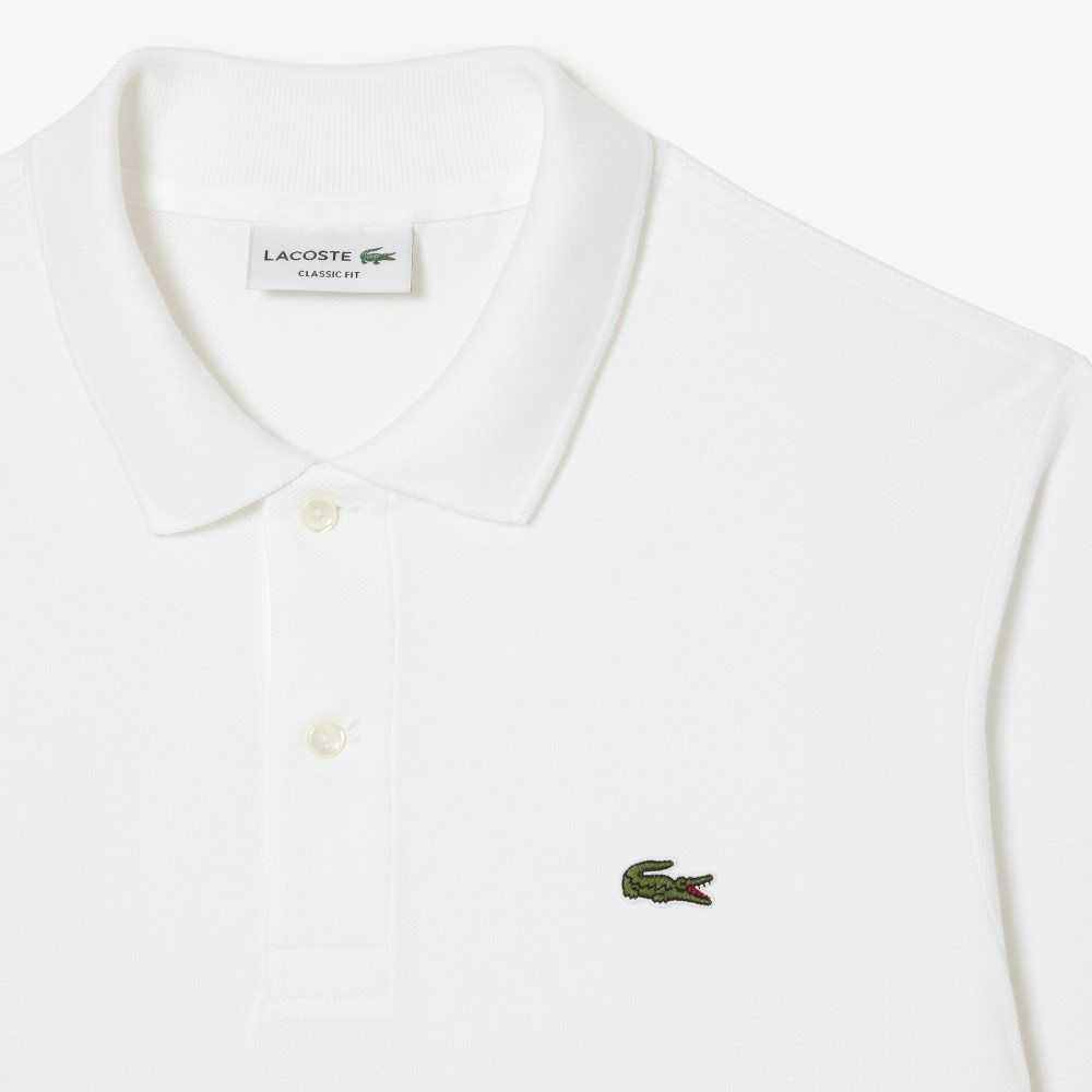 White Lacoste Original L.12.12 Long Sleeve Cotton Polo | JFPDIU-926