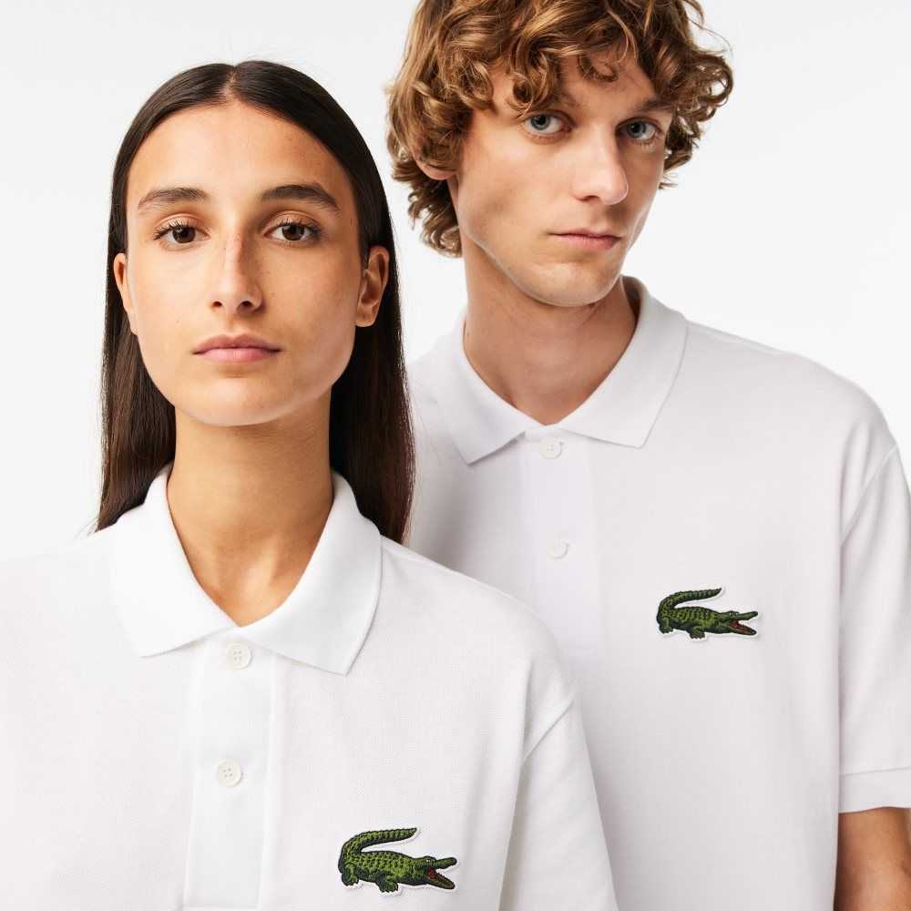 White Lacoste Original L.12.12 Loose fit 80's crocodile Polo | JGUIOB-092