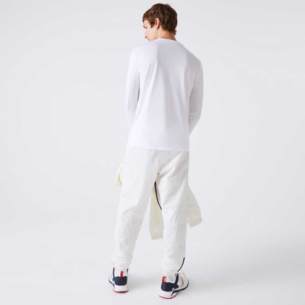 White Lacoste Patchwork Water-Repellent Trackpants | UFZQAC-437