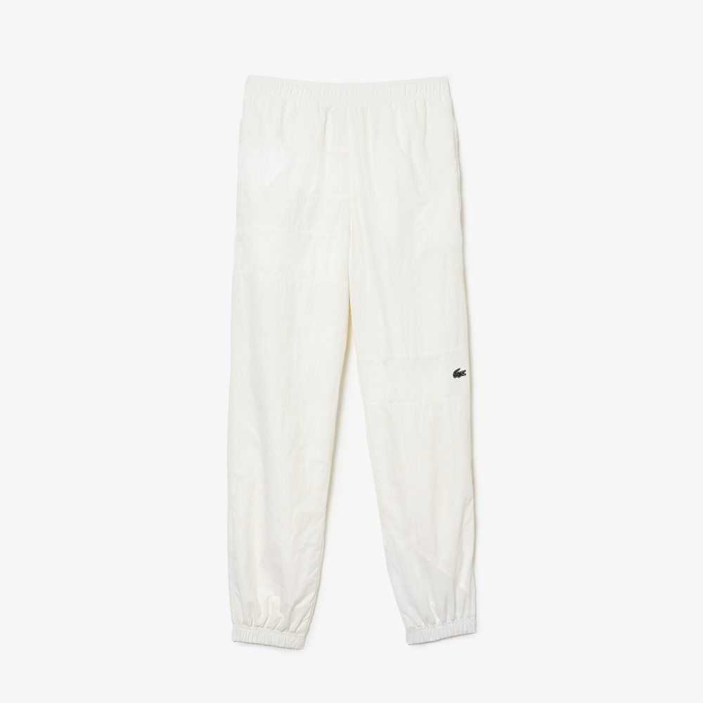 White Lacoste Patchwork Water-Repellent Trackpants | UFZQAC-437