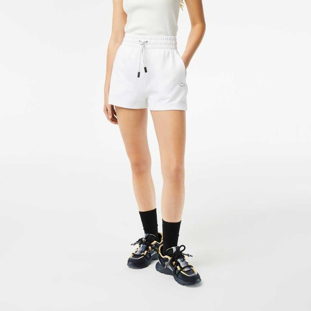 White Lacoste Plain Shorts | SUTLPJ-035