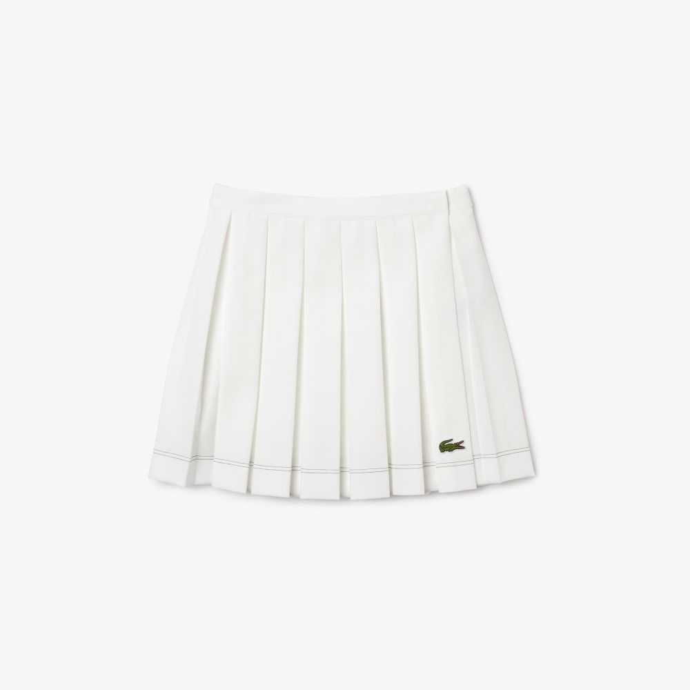 White Lacoste Pleated Skirt | LRQVKU-317