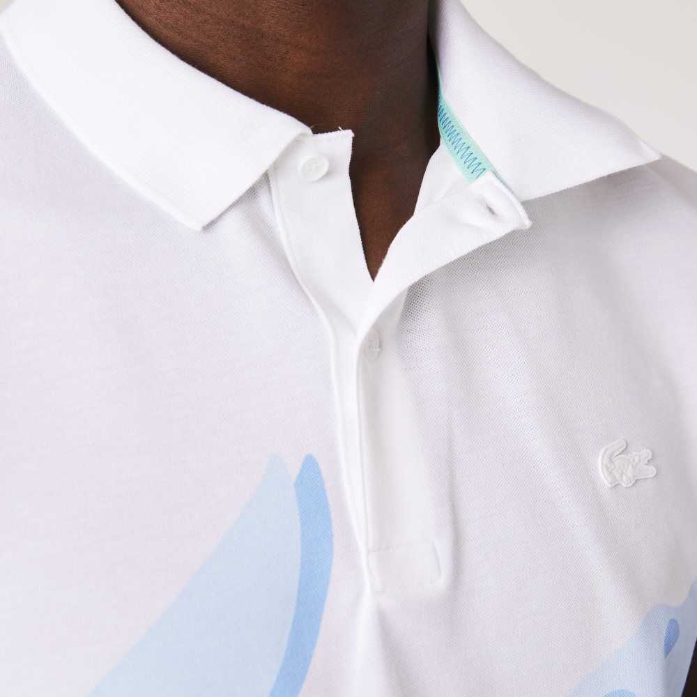 White Lacoste Regular Fit Stretch Organic Cotton Polo | FTOGXP-921