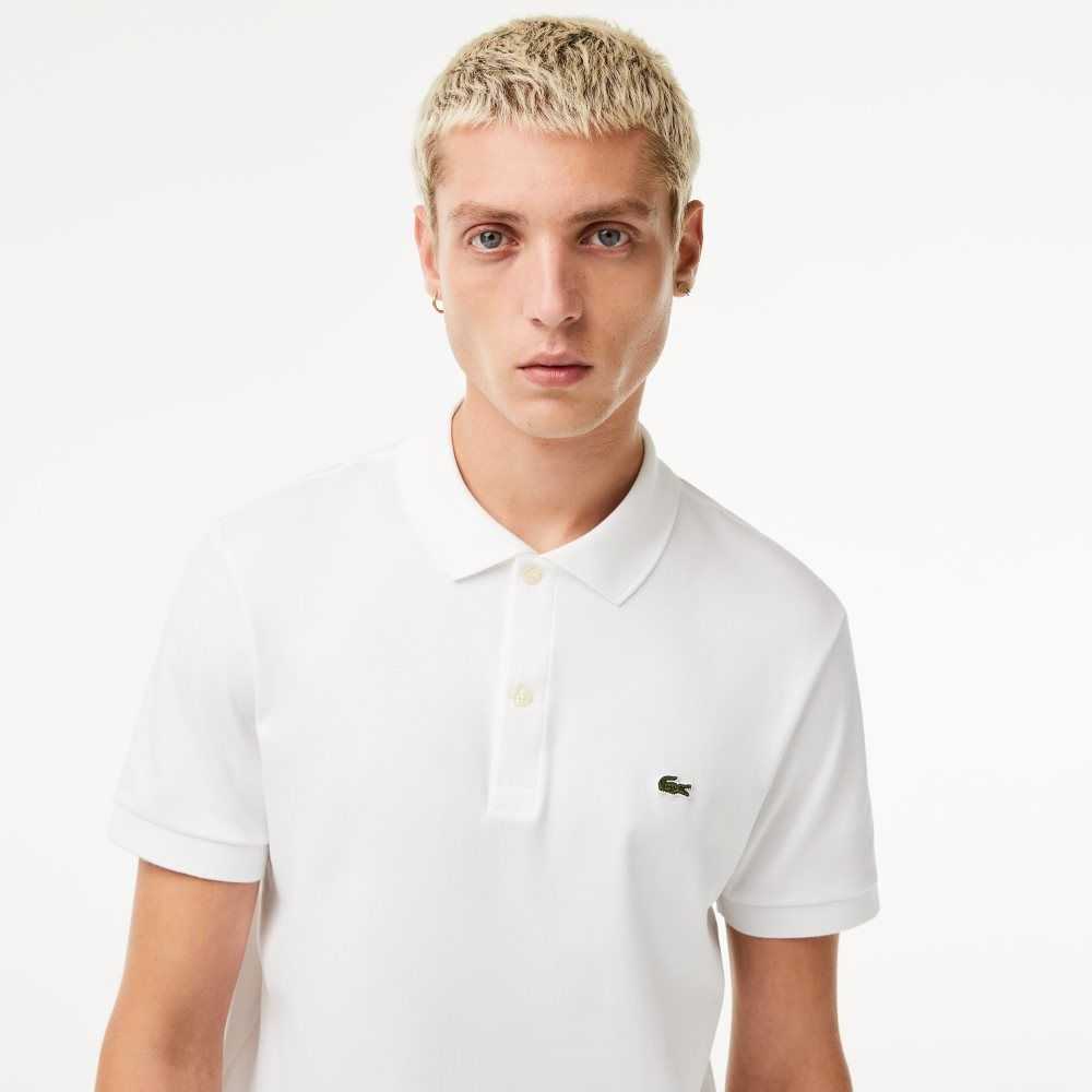 White Lacoste Regular Fit Ultra Soft Cotton Jersey Polo | VXZLRH-407