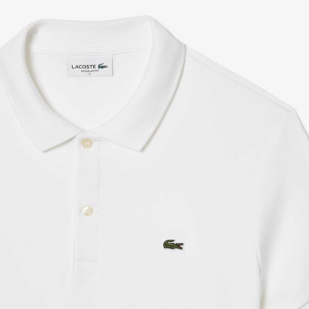 White Lacoste Regular Fit Ultra Soft Cotton Jersey Polo | VXZLRH-407