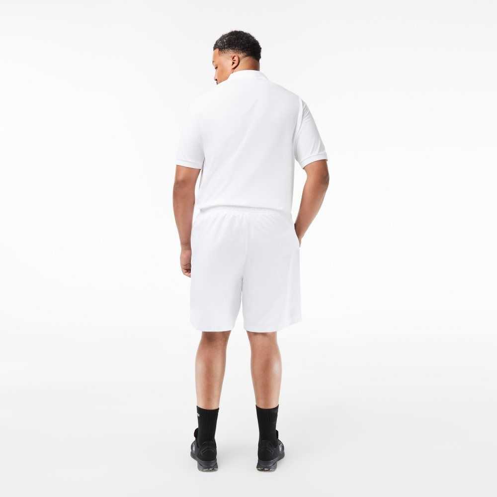 White Lacoste SPORT Big Fit Jersey Lined Shorts | MTXKGD-213