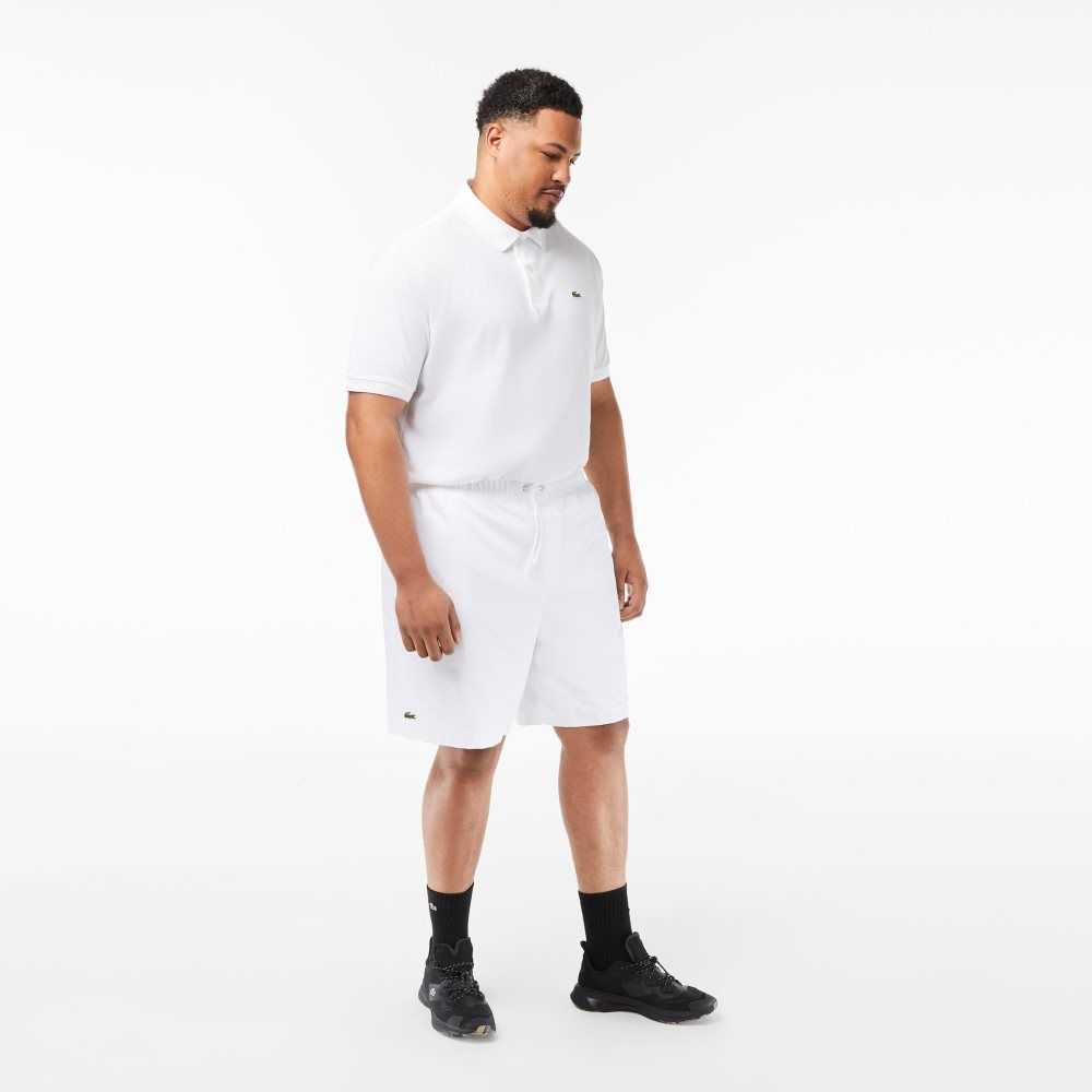 White Lacoste SPORT Big Fit Jersey Lined Shorts | MTXKGD-213