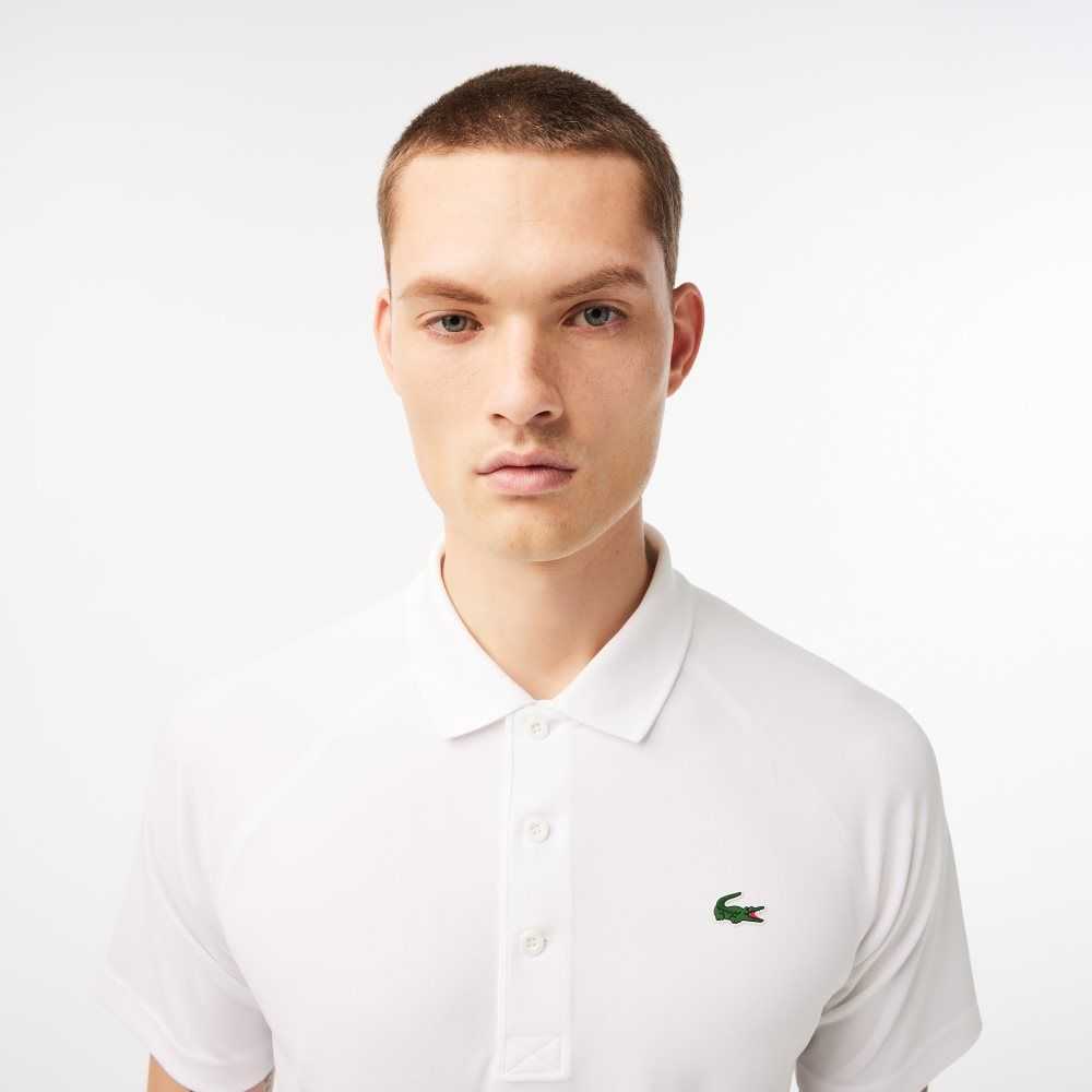 White Lacoste SPORT Breathable Abrasion-Resistant Interlock Polo | KCNOMT-176