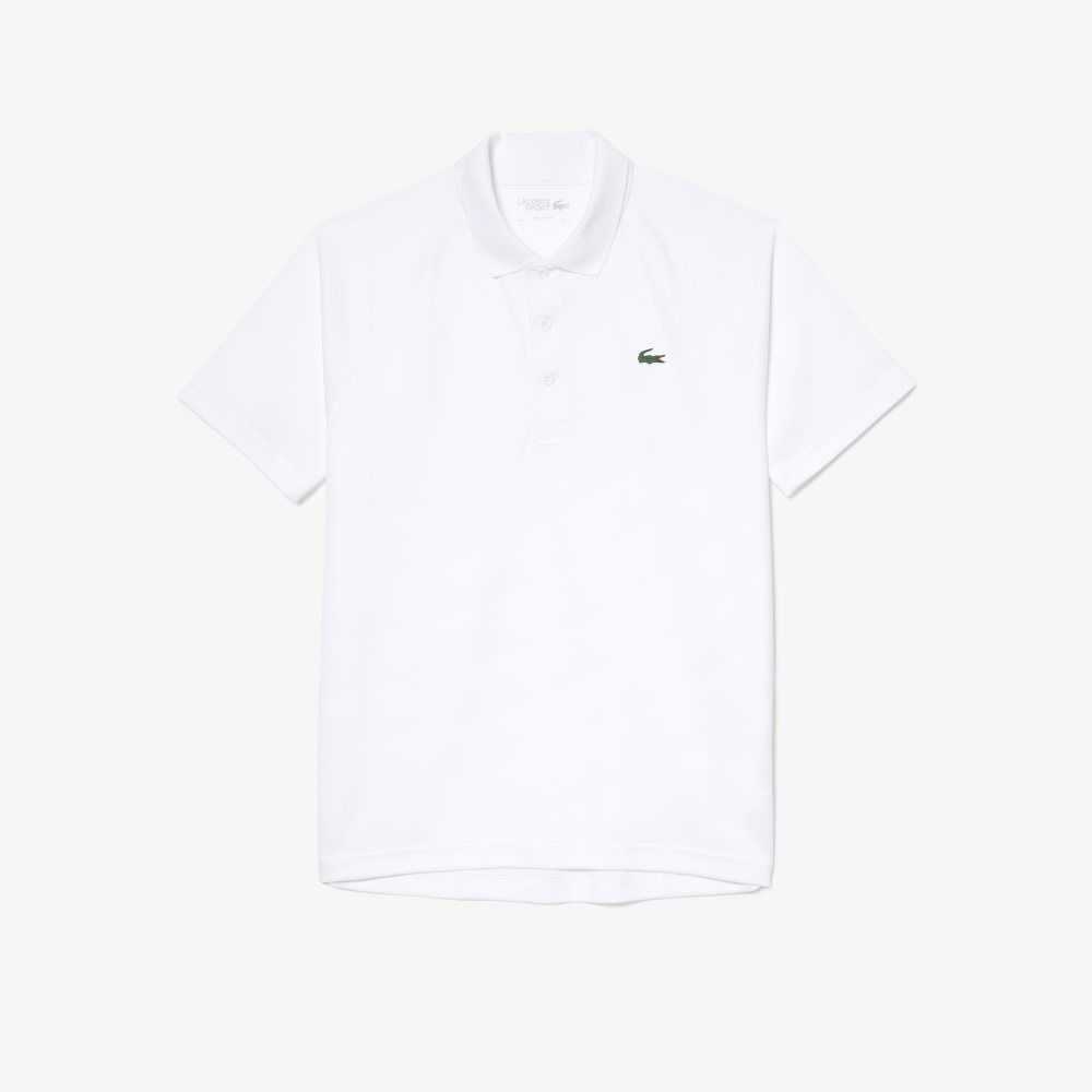 White Lacoste SPORT Breathable Abrasion-Resistant Interlock Polo | KCNOMT-176