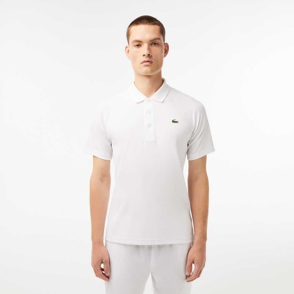 White Lacoste SPORT Breathable Abrasion-Resistant Interlock Polo | KCNOMT-176