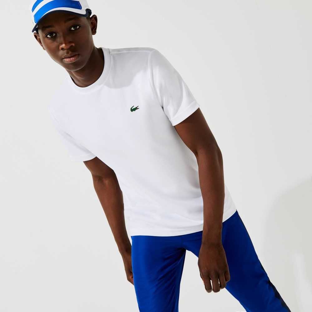 White Lacoste SPORT Breathable Pique T-Shirt | PLOASM-362