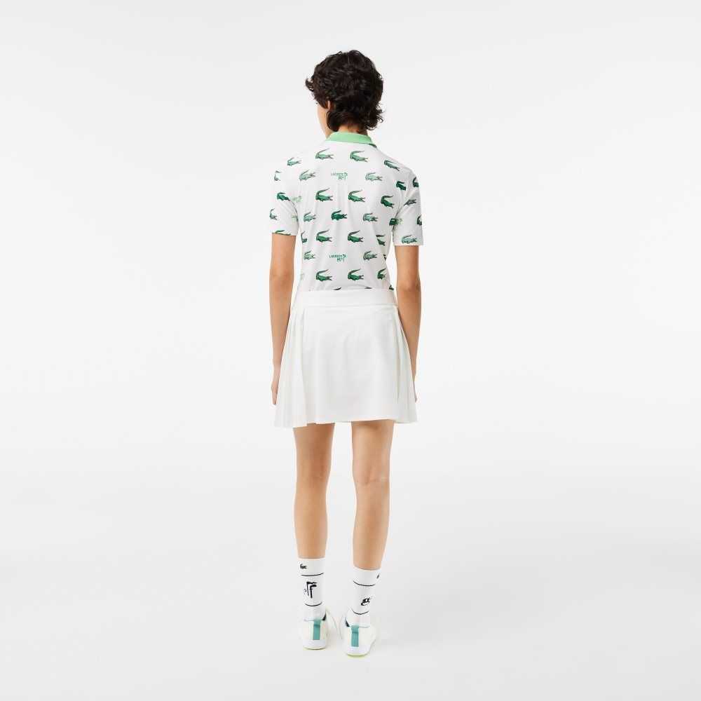 White Lacoste SPORT Built-In Short Golf Skirt | FZGCKN-824