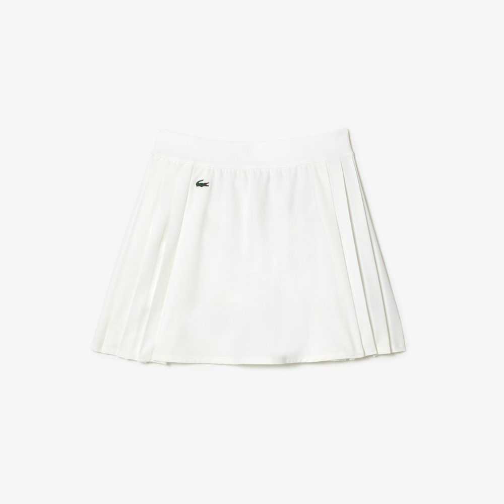 White Lacoste SPORT Built-In Short Golf Skirt | FZGCKN-824