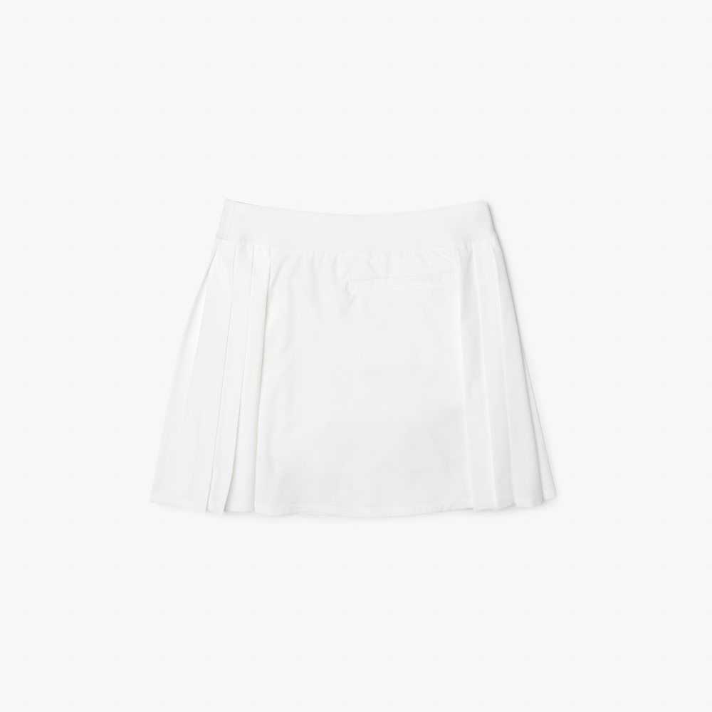 White Lacoste SPORT Built-In Short Golf Skirt | FZGCKN-824