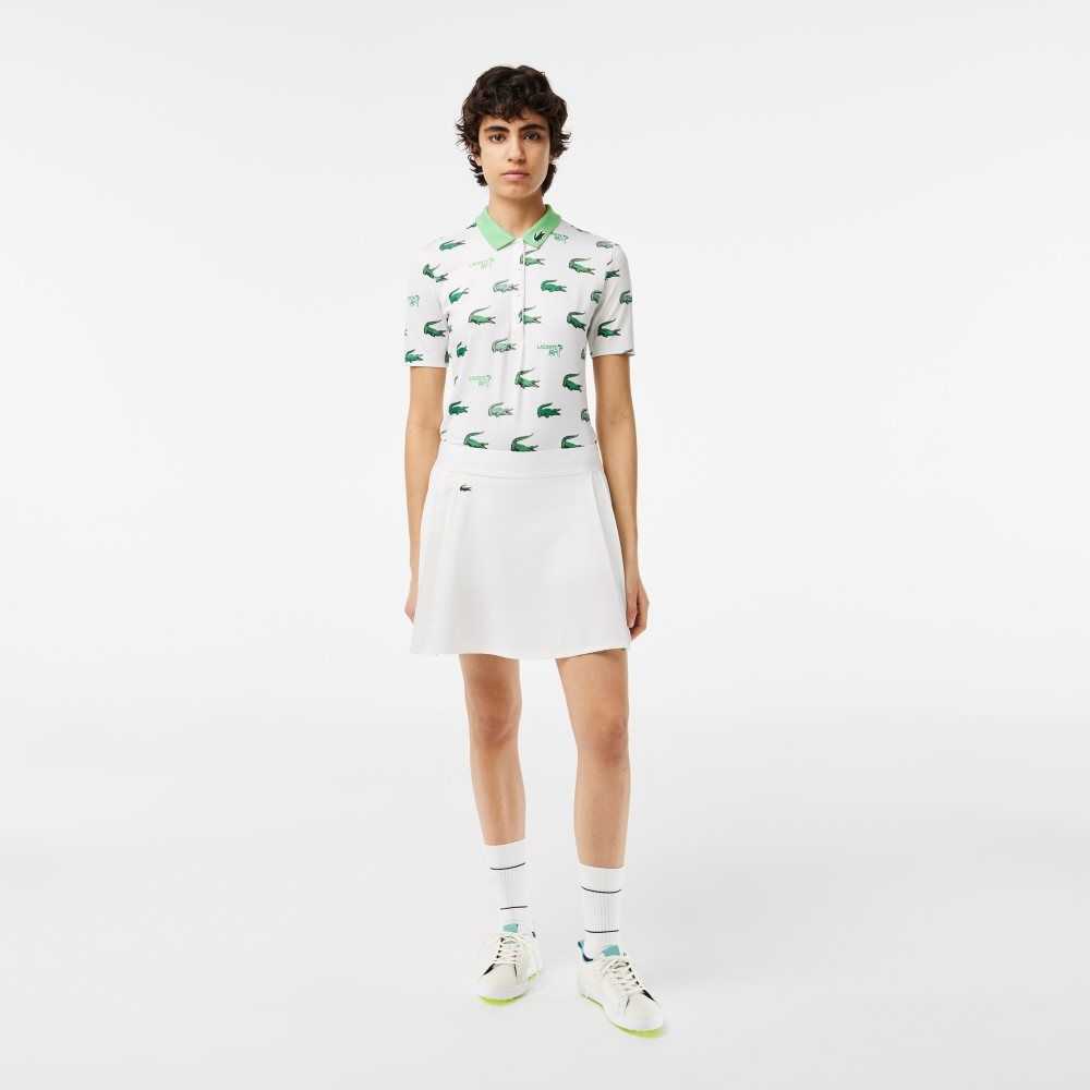 White Lacoste SPORT Built-In Short Golf Skirt | FZGCKN-824