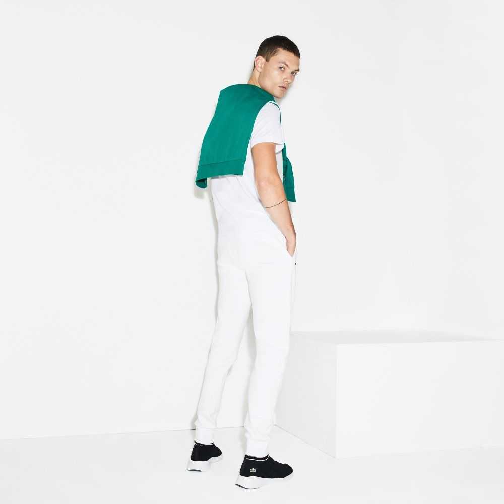 White Lacoste SPORT Fleece Tennis Sweatpants | YONKJL-034