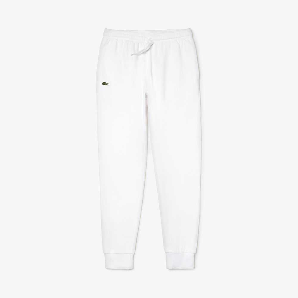 White Lacoste SPORT Fleece Tennis Sweatpants | YONKJL-034