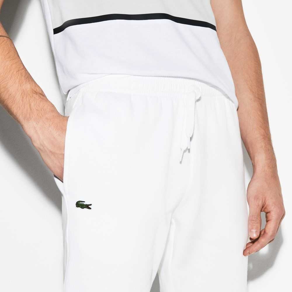 White Lacoste SPORT Fleece Tennis Sweatpants | YONKJL-034