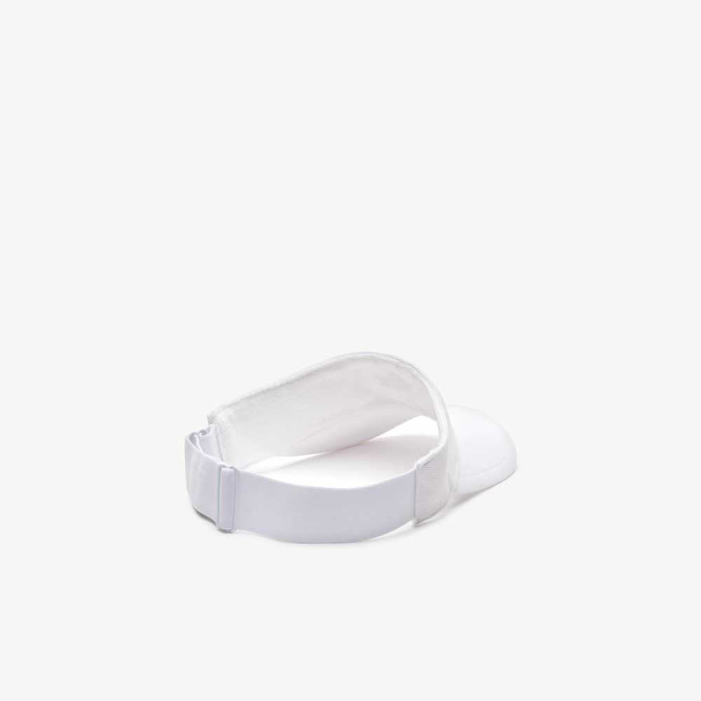 White Lacoste SPORT Pique And Fleece Tennis Visor | YJKDXA-932