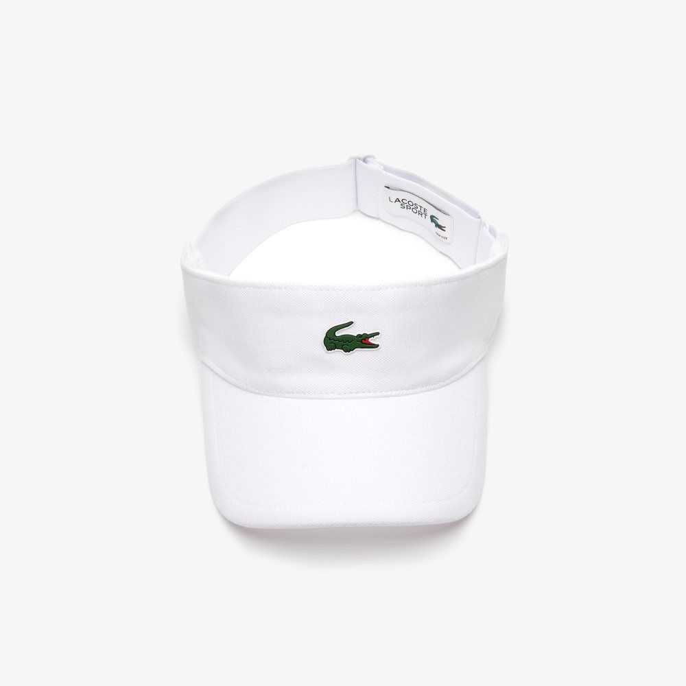 White Lacoste SPORT Pique And Fleece Tennis Visor | YJKDXA-932