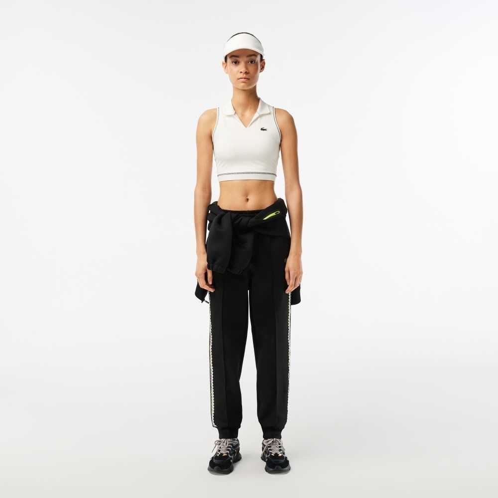 White Lacoste SPORT Polo-Style SPORTs Bra | YVCBDL-805