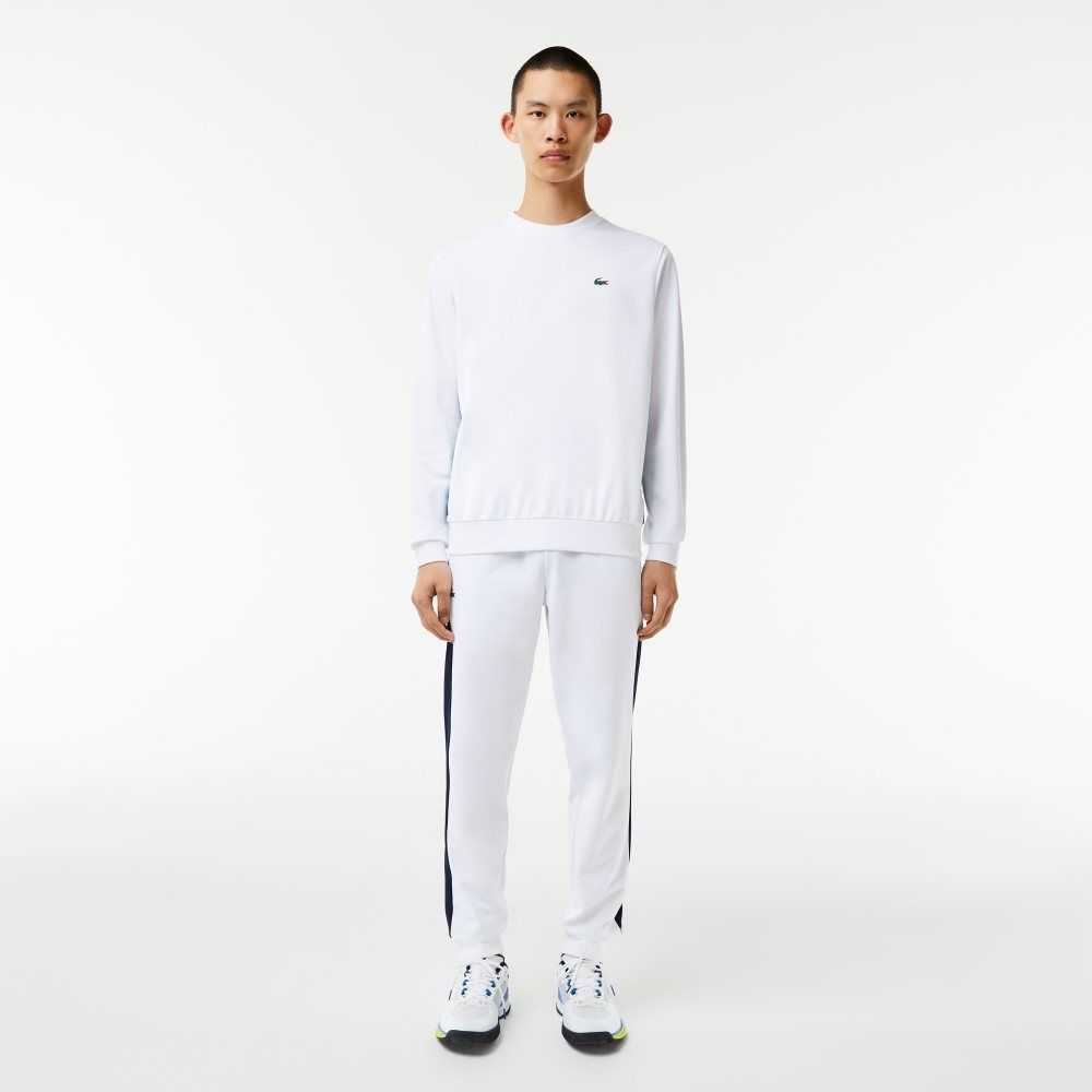 White Lacoste SPORT Printed Tennis Sweatshirt | GLNYFI-018