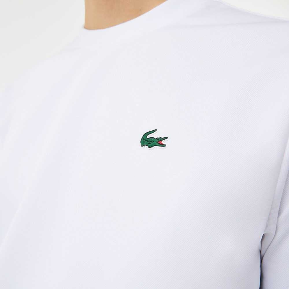 White Lacoste SPORT Printed Tennis Sweatshirt | GLNYFI-018