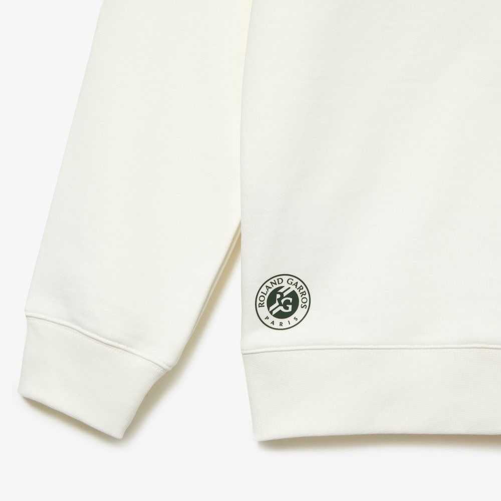 White Lacoste SPORT Roland Garros Edition Hoodie | GJRDSL-570