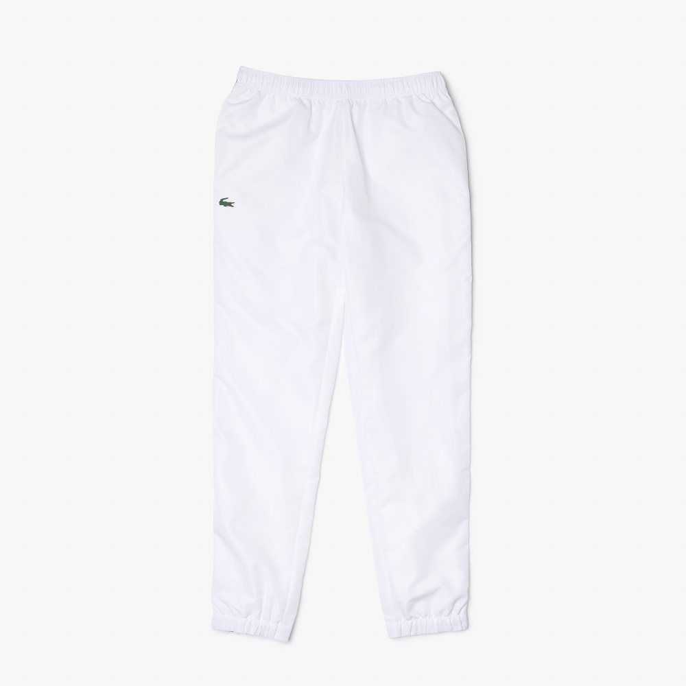 White Lacoste SPORT Side Prints Tennis Trackpants | SQNAHP-365