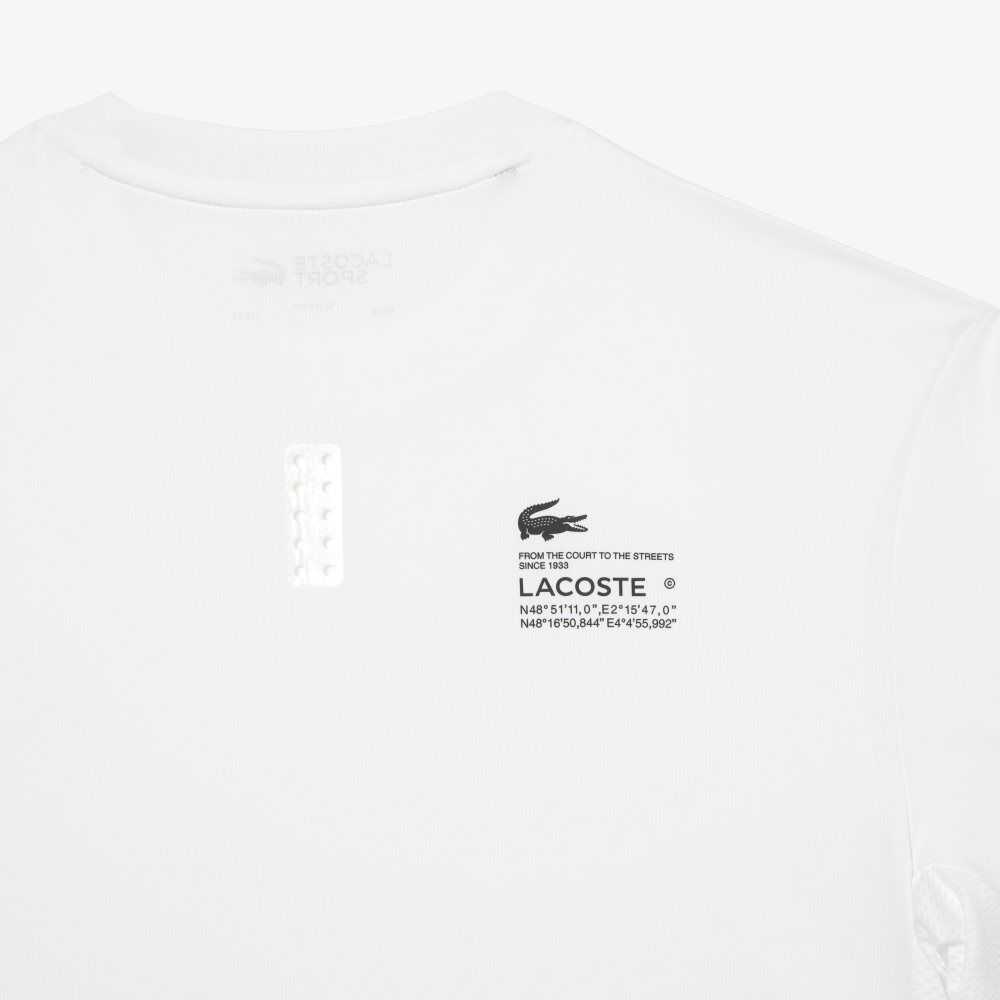 White Lacoste SPORT Slim Fit Stretch Jersey T-Shirt | NABCZG-682