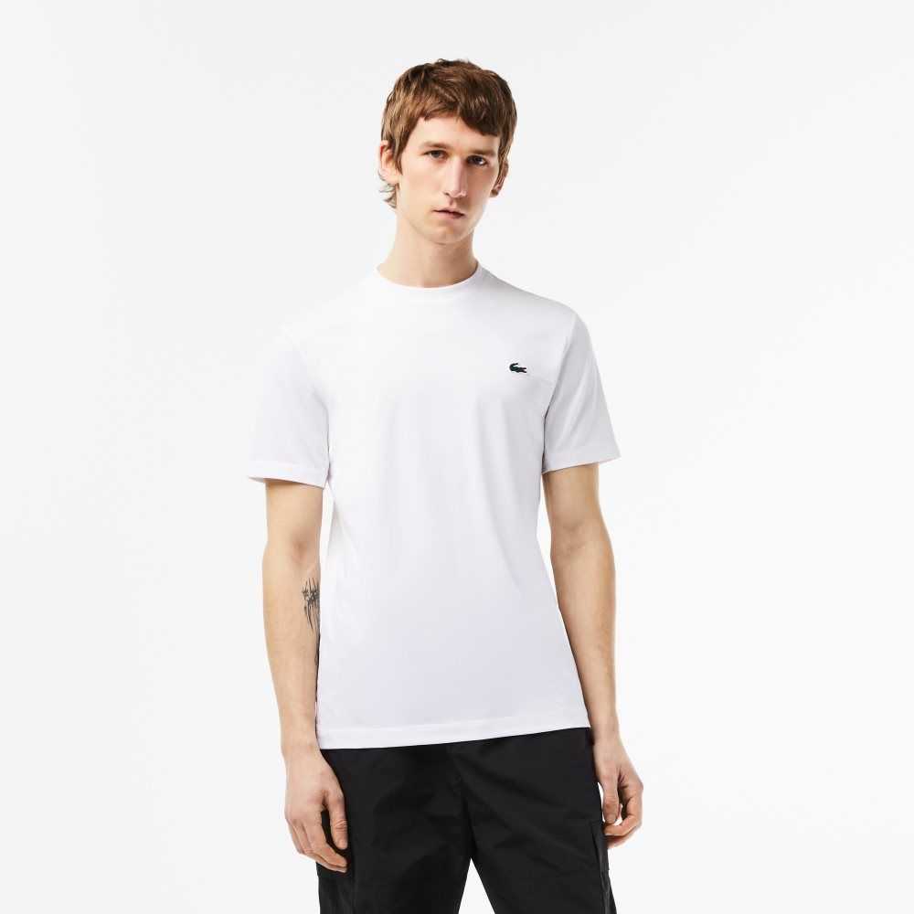 White Lacoste SPORT Slim Fit Stretch Jersey T-Shirt | NABCZG-682