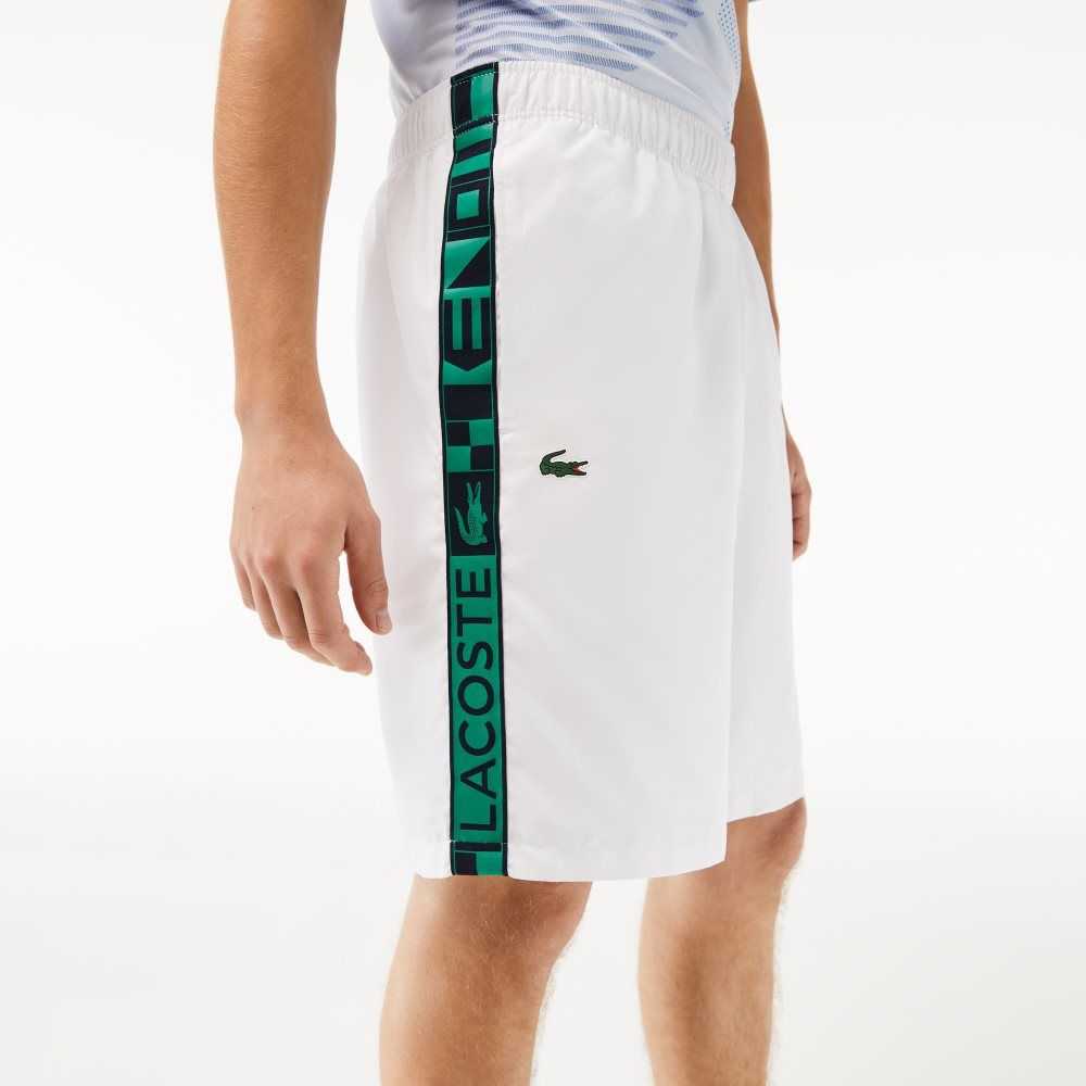 White Lacoste SPORT Taffeta Tennis Shorts | AVUGWN-063