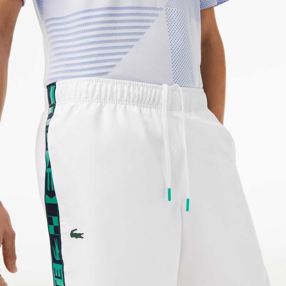 White Lacoste SPORT Taffeta Tennis Shorts | AVUGWN-063