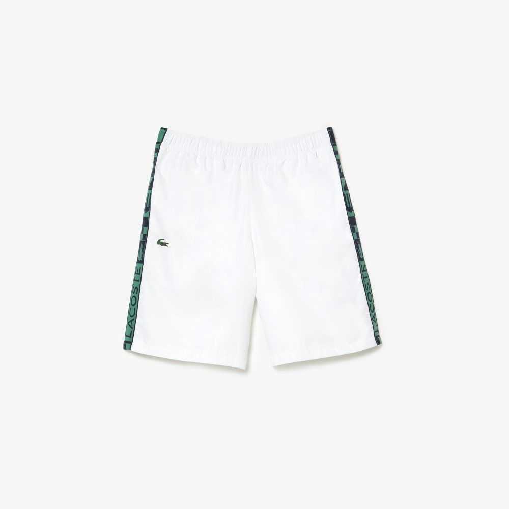 White Lacoste SPORT Taffeta Tennis Shorts | AVUGWN-063