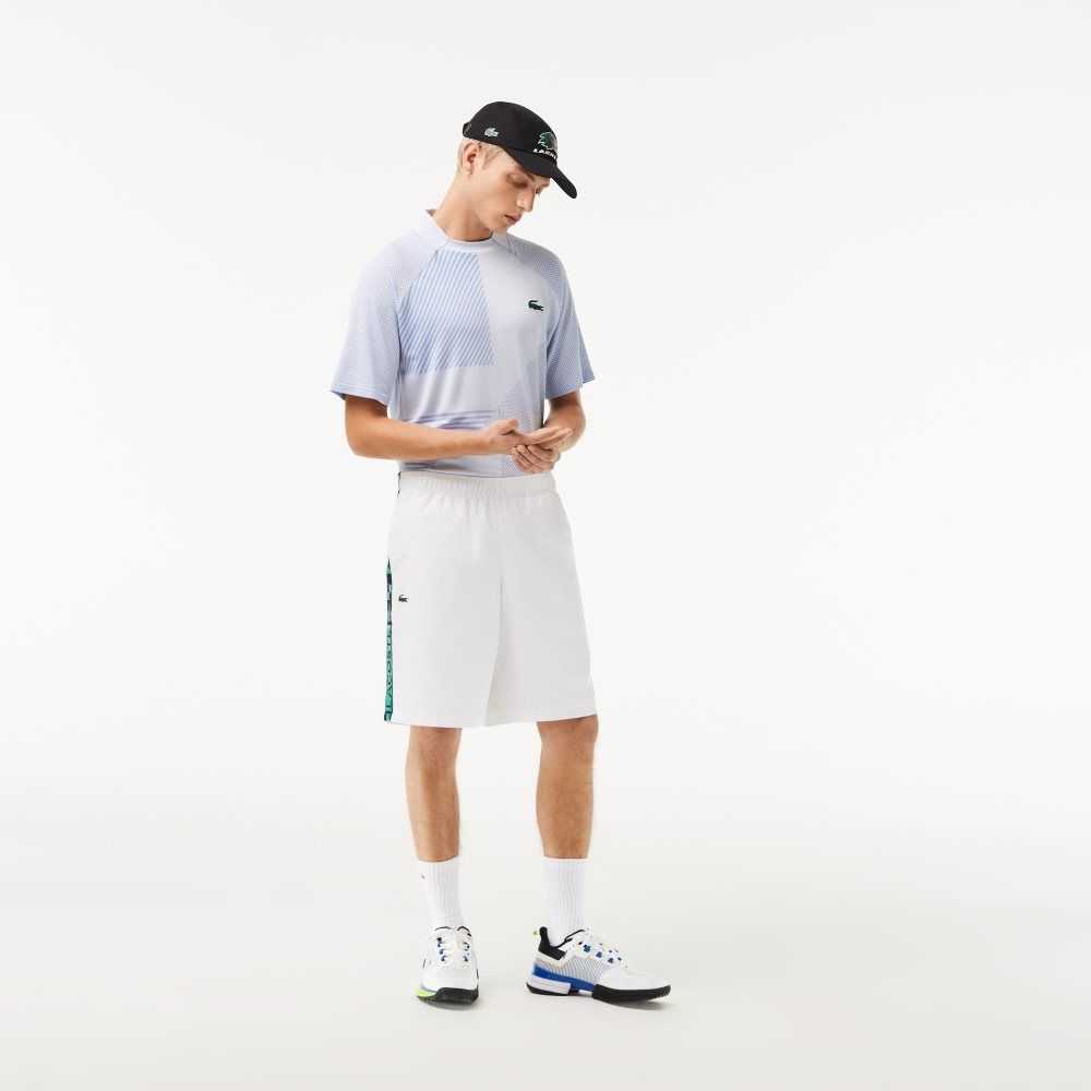 White Lacoste SPORT Taffeta Tennis Shorts | AVUGWN-063