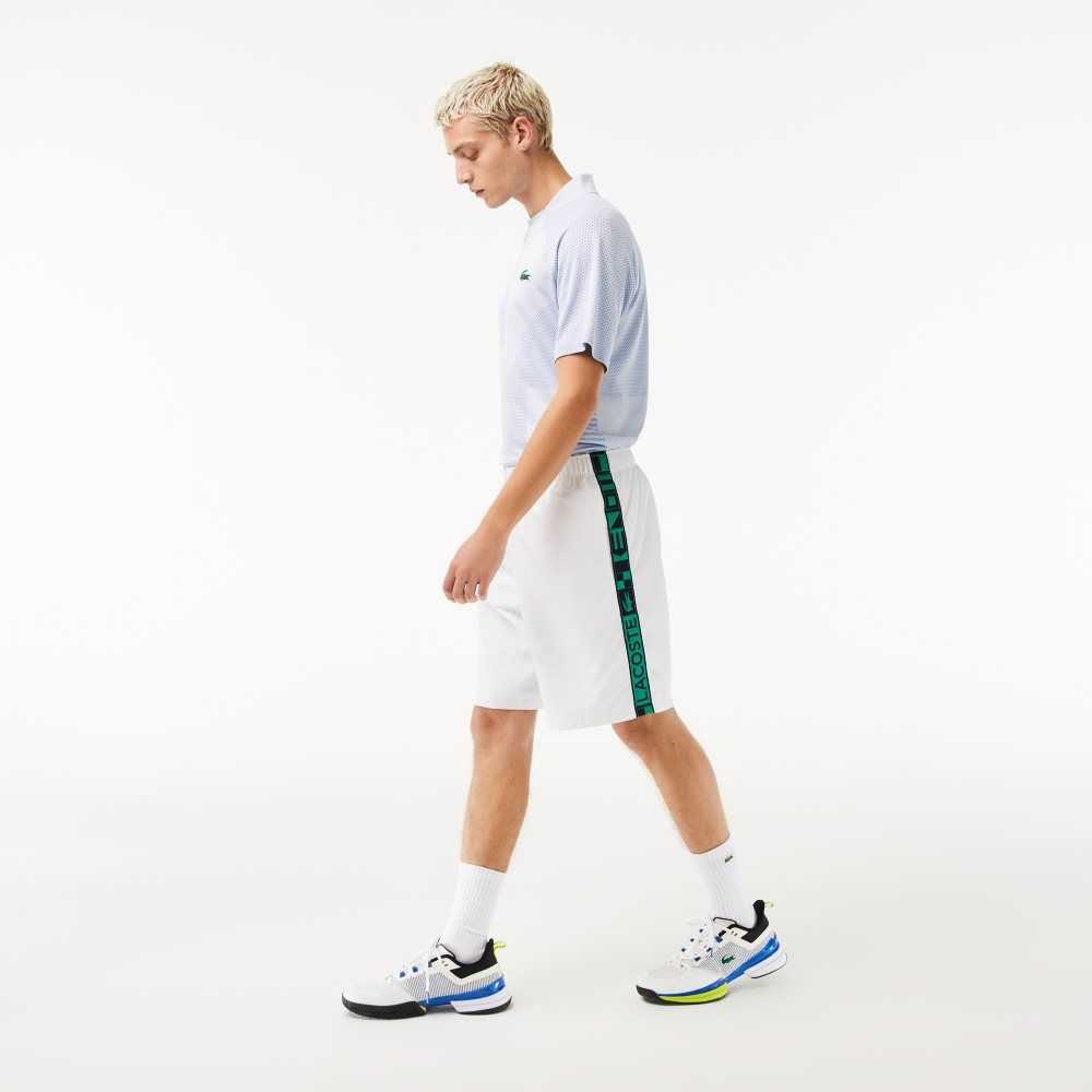 White Lacoste SPORT Taffeta Tennis Shorts | AVUGWN-063